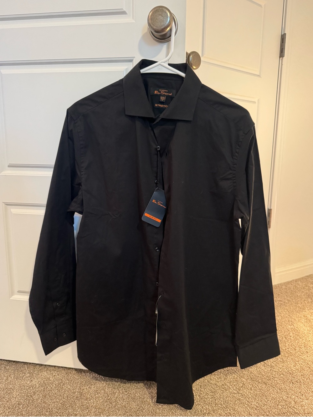 Ben Sherman Black Long-Sleeve Dress Shirt